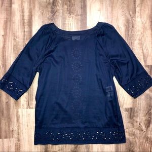 Jones New York navy blouse